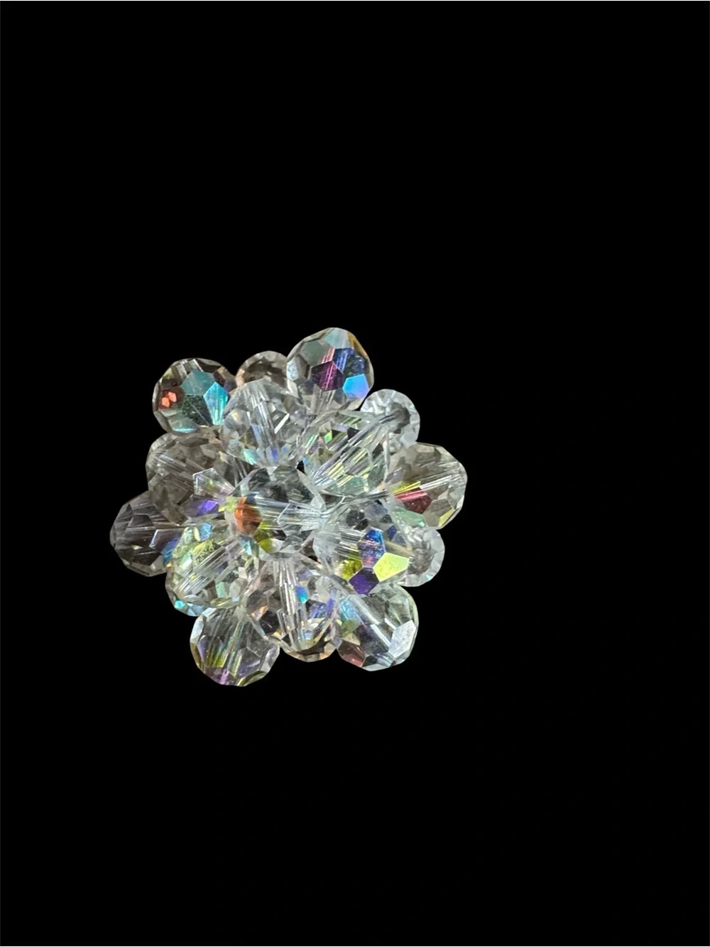 ✨ Vintage Aurora Borealis Crystal Clip-On Earrings ✨